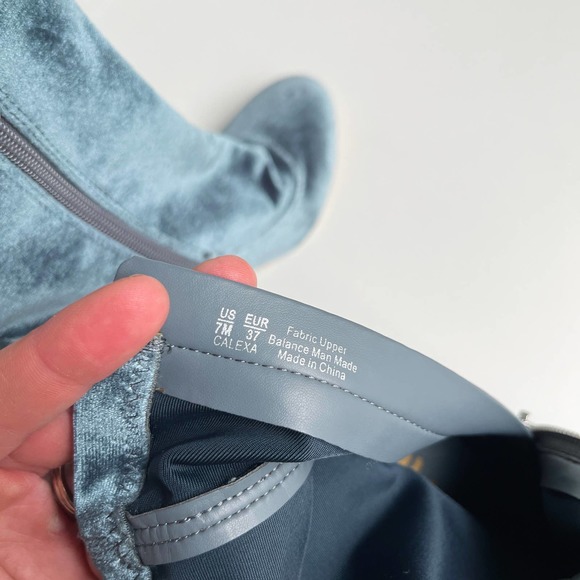 NWOT Sam Edelman Teal Velvet Calexa Sock Booties Size 7 - Picture 7 of 8